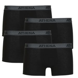 Boxer uomo Athena BASIC COTON Pack de 4 in nero, realizzati in cotone morbido e traspirante. Comfort eccellente e vestibilità perfetta, ideali per l'uso quotidiano. Acquista ora questo set di boxer di alta qualità per un guardaroba maschile versatile e funzionale. Perfetti per ogni occasione, offrono stile e comodità in un'unica soluzione.