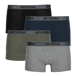 Boxer uomo Athena BASIC COTON in confezione da 4, colore nero. Comodi e traspiranti, ideali per l'uso quotidiano. Scegli la qualità e il comfort dei boxer Athena per il tuo guardaroba.