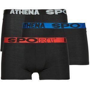 Boxer uomo Athena ECO SPORT Pack de 3 in color nero, realizzati con materiali sostenibili per il massimo comfort e stile. Perfetti per l'uso quotidiano o attività sportive, questi boxer offrono una vestibilità eccellente e traspirabilità. Ideali per chi cerca qualità e rispetto per l'ambiente. Acquista ora il pack di boxer uomo Athena ECO SPORT per un guardaroba ecocompatibile e alla moda.