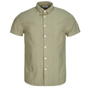 Camicia a maniche corte uomo Deeluxe PAGOS in color kaki, elegante e alla moda, perfetta per l'estate. Ideale per outfit casual e versatile per ogni occasione. Aggiungi un tocco di stile al tuo guardaroba con questa camicia di alta qualità Deeluxe.