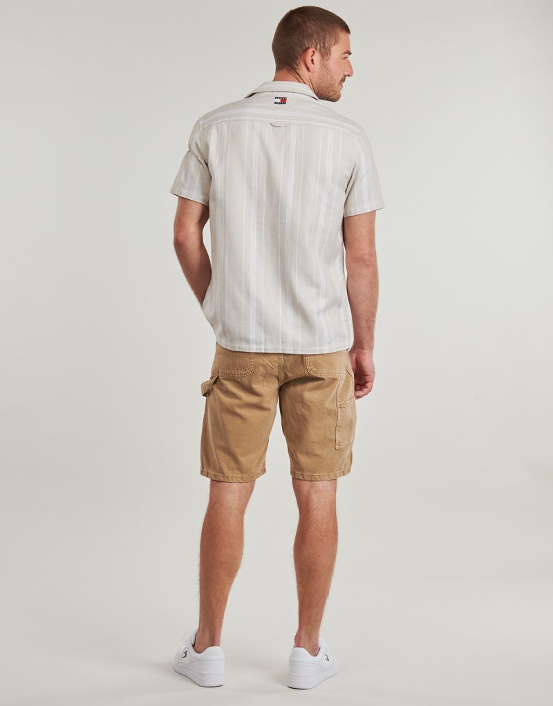 Camicia a maniche corte Tommy Jeans TJM TEXTURED REG CAMP SHIRT EXT Marrone Camicie a maniche corte Uomo - 4