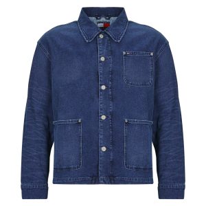 Giacca in jeans uomo Tommy Jeans CHORE JACKET CI9053, colore blu, dallo stile moderno e versatile, ideale per un look casual. Realizzata in denim di alta qualità, questa giacca offre comfort e durabilità. Perfetta per la stagione primaverile ed estiva, si abbina facilmente a t-shirt e pantaloni per un outfit alla moda. Scopri il tuo nuovo must-have per il guardaroba con la Tommy Jeans CHORE JACKET.