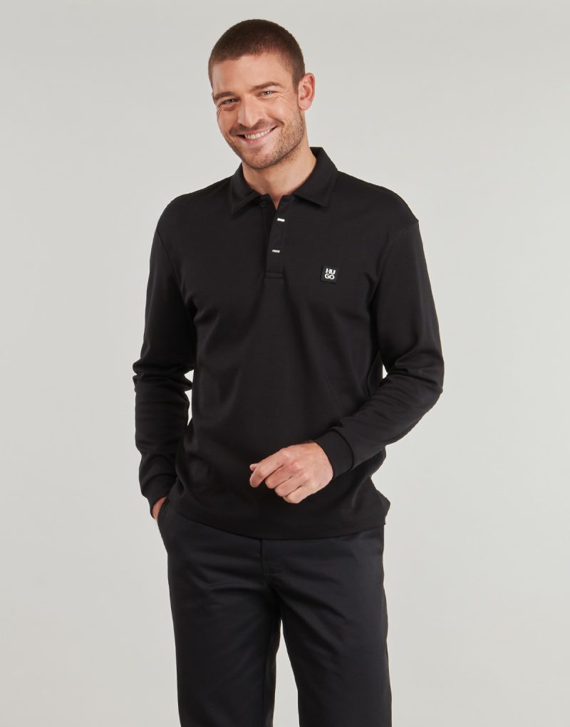 Polo maniche lunghe HUGO Dargenpolo Nero Polo maniche lunghe Uomo - 2