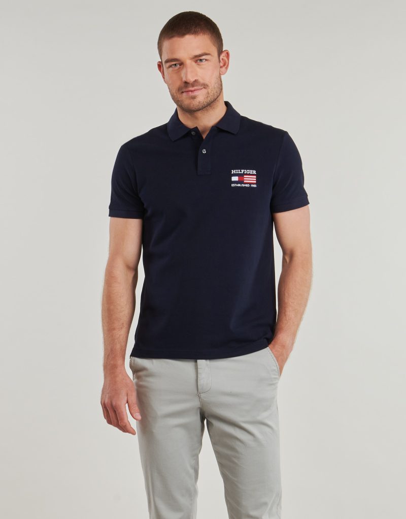 Polo Tommy Hilfiger HILFIGER FLAG REG POLO Blu Polo Uomo - 2
