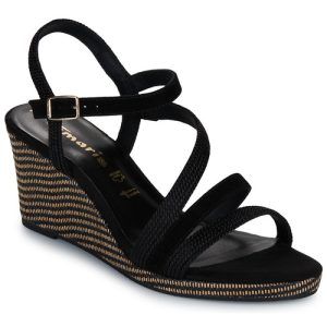 Sandali Tamaris 28323-001 Donna in pelle nera con tacco comodo, design elegante e alla moda, ideali per ogni occasione. Perfetti per l'estate, questi sandali offrono stile e comfort. Disponibili in diverse misure, rappresentano la scelta ideale per chi cerca calzature versatili e trendy.