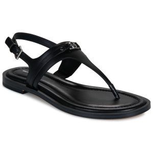 Sandali Donna MICHAEL Michael Kors MANDY THONG SANDAL in pelle nera, design elegante con dettaglio di logo dorato e suola comoda, perfetti per l'estate e le occasioni speciali. Acquista ora per un look sofisticato e alla moda!