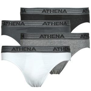 Slip uomo Athena BASIC COTON Pack de 4 in grigio, eleganti e comodi per un look quotidiano. Questi slip in cotone di alta qualità offrono un'ottima vestibilità e traspirabilità, ideali per ogni occasione. Perfetti per chi cerca comfort e stile in un unico prodotto. Acquista ora il pack di slip grigi Athena!