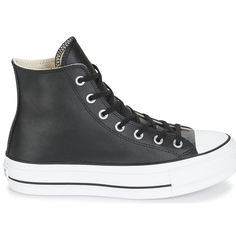 Converse      CHUCK TAYLOR ALL STAR LIFT CLEAN LEATHER HI  Nero Sneakers alte Donna - immagine 2