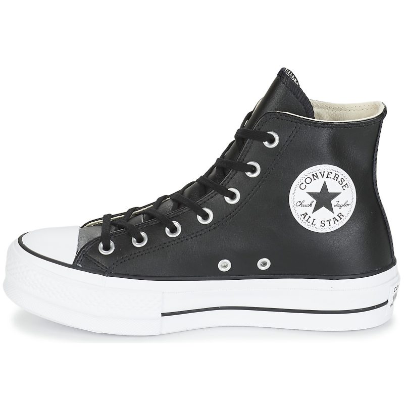 Converse      CHUCK TAYLOR ALL STAR LIFT CLEAN LEATHER HI  Nero Sneakers alte Donna - immagine 4