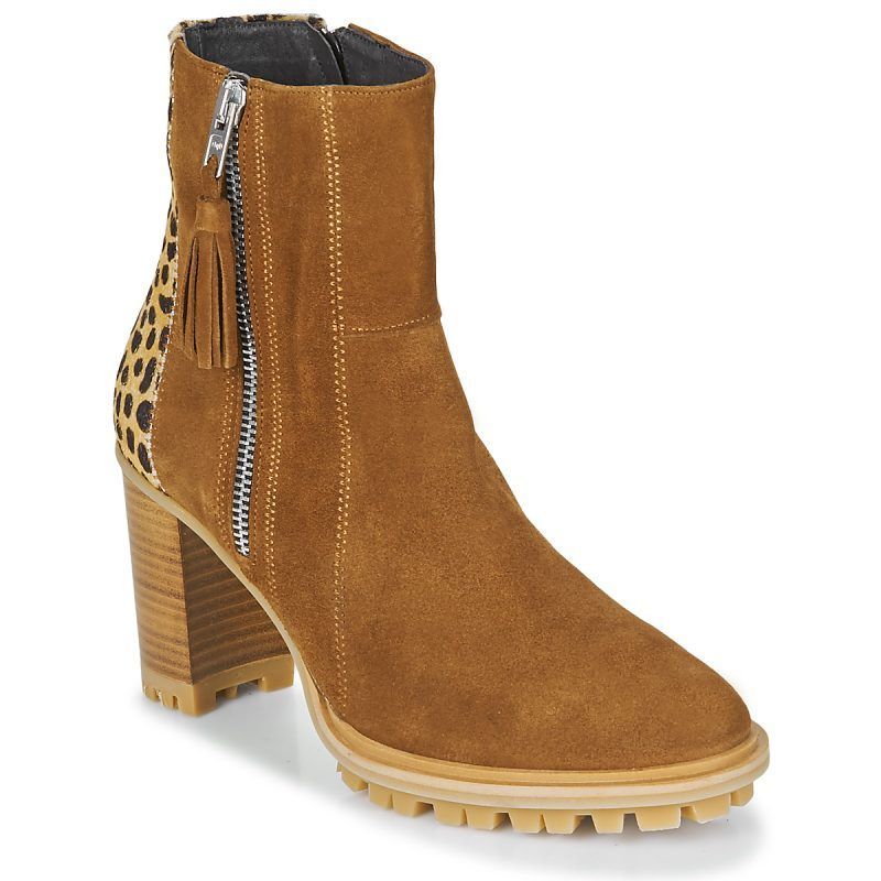 Stivaletti    LOKS V1 VELOURS CAMEL/LEOP  Marrone