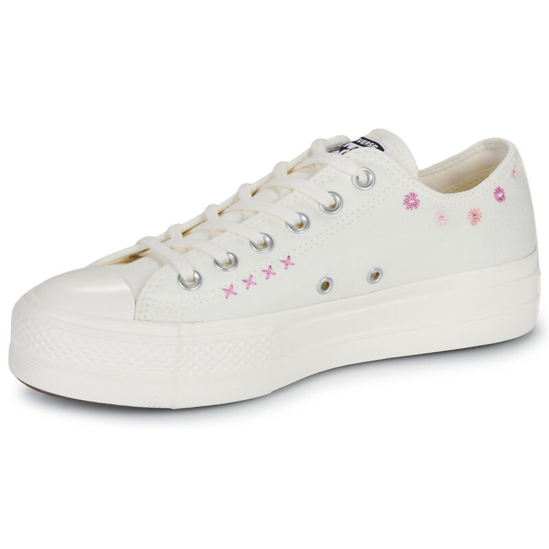 Converse CHUCK TAYLOR ALL STAR LIFT FLORAL EMBROIDERY LOW TOP Bianco Sneakers basse Donna - 4