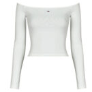 T-shirts a maniche lunghe Tommy Jeans TJW SLIM ESSENTIAL BOAT NECK LS Bianco T-shirts a maniche lunghe Donna - 1