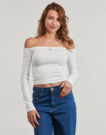 T-shirts a maniche lunghe Tommy Jeans TJW SLIM ESSENTIAL BOAT NECK LS Bianco T-shirts a maniche lunghe Donna - 2