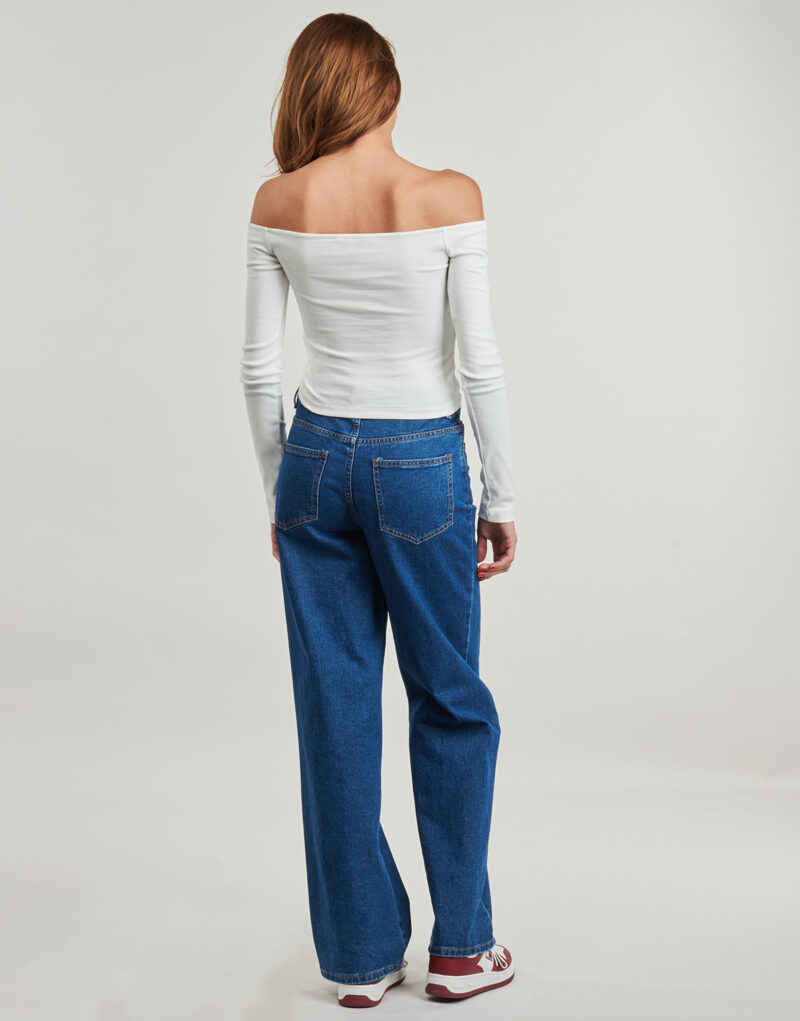 T-shirts a maniche lunghe Tommy Jeans TJW SLIM ESSENTIAL BOAT NECK LS Bianco T-shirts a maniche lunghe Donna - 4