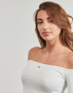 T-shirts a maniche lunghe Tommy Jeans TJW SLIM ESSENTIAL BOAT NECK LS Bianco T-shirts a maniche lunghe Donna - 5