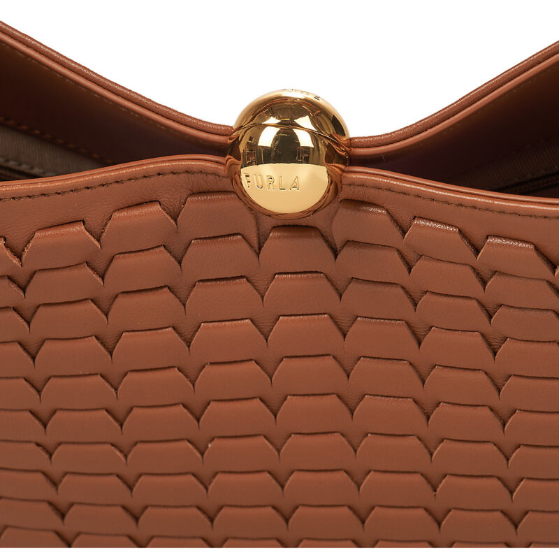 Furla FURLA Sac bandouli&egrave;re souple SFERA M marron pour femme - 4