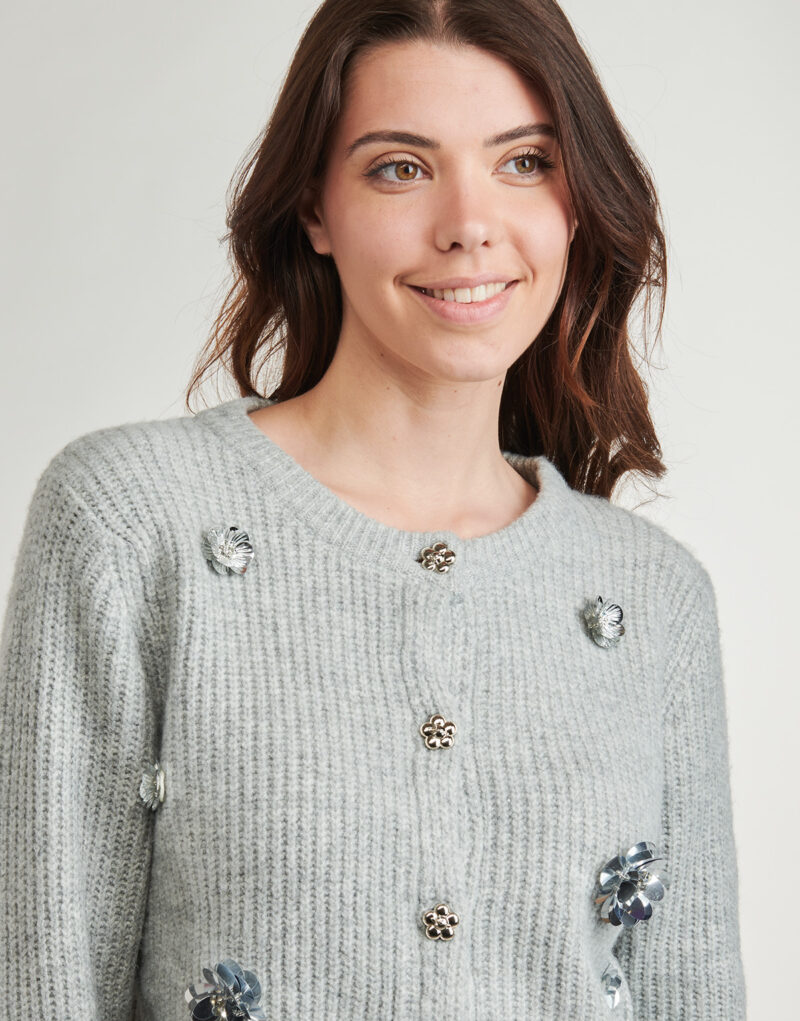 Chaleco / C&aacute;rdigan Moony Mood Chaleco/c&aacute;rdigan gris para mujer ELLIA - 5