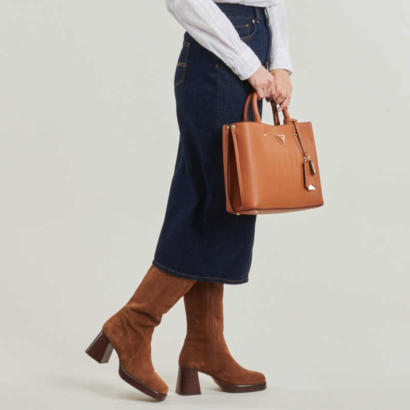 Donna Guess MERIDIAN II GIRLFRIEND SATCHEL Marrone Borsetta Donna - 6