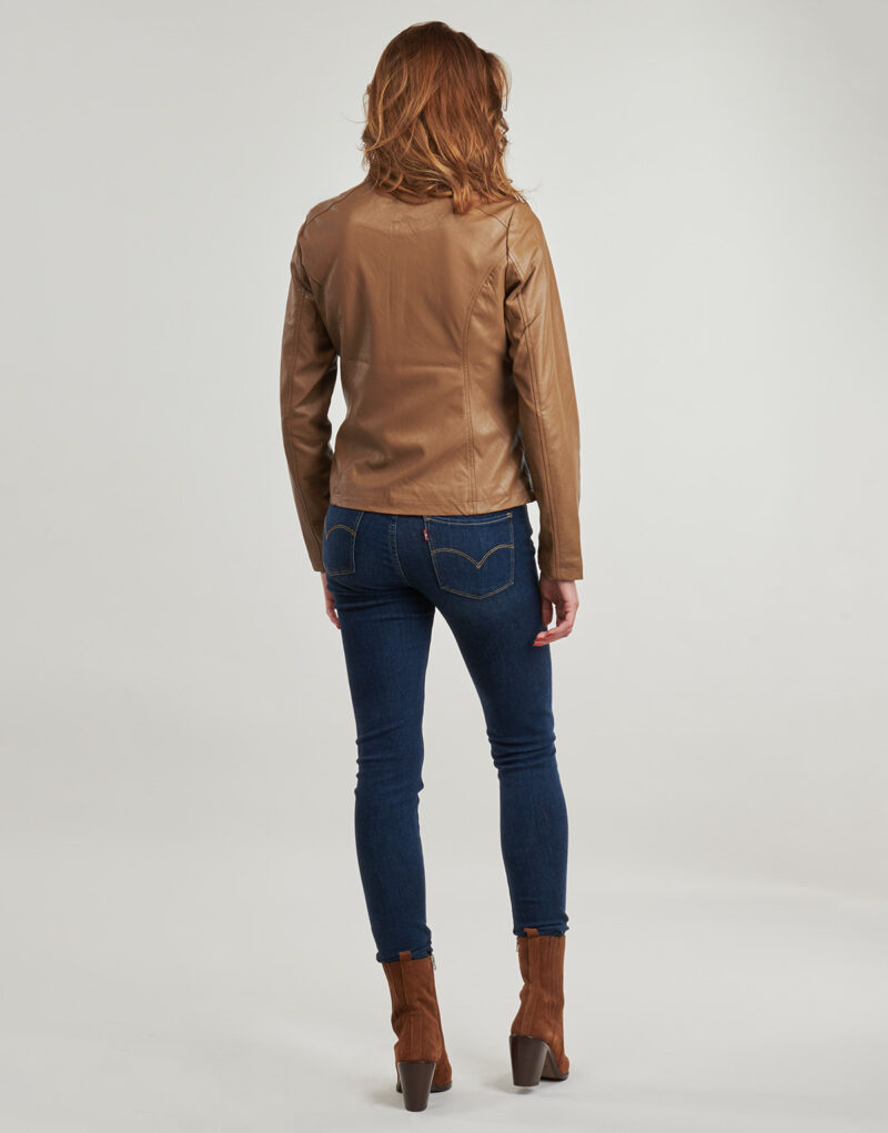 Giacca in pelle  Moony Mood  PUIRI  Marrone -   Giacche in pelle Donna - 4