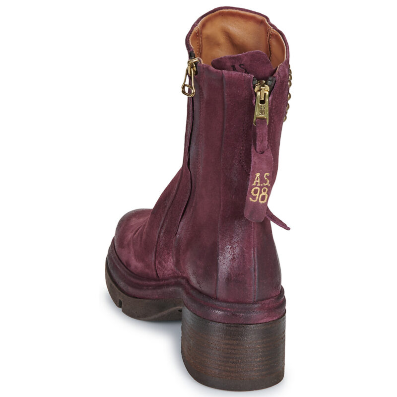 Airstep / AS98 EASY MID Rote Damen-Ankle-Boots - Gr&ouml;&szlig;e 5