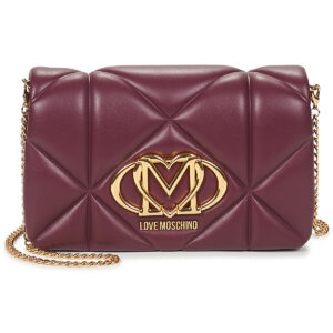 Borsa a tracolla donna Love Moschino  EMBOSSED QUILTED JC4043  Bordeaux Love Moschino 8057623917217