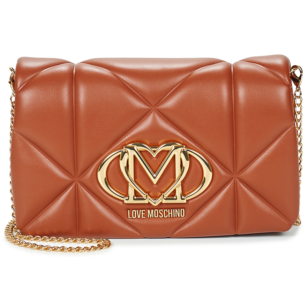 Borsa a tracolla donna Love Moschino  EMBOSSED QUILTED JC4043  Marrone Love Moschino 8057623917187