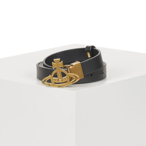 Cintura    SMALL LINE ORB BUCKLE/BRASS  Nero