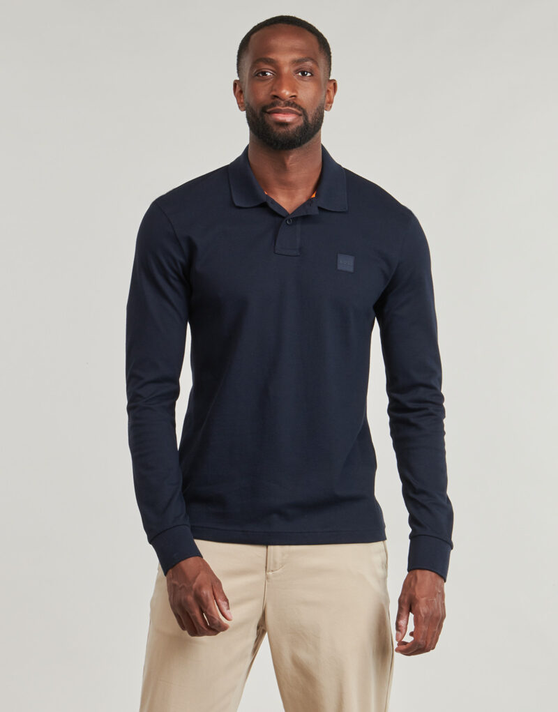 Polo &agrave; manches longues BOSS Passerby bleu pour homme - Taille 2