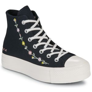 Sneakers alte    CHUCK TAYLOR ALL STAR LIFT FLORAL EMBROIDERY  Nero