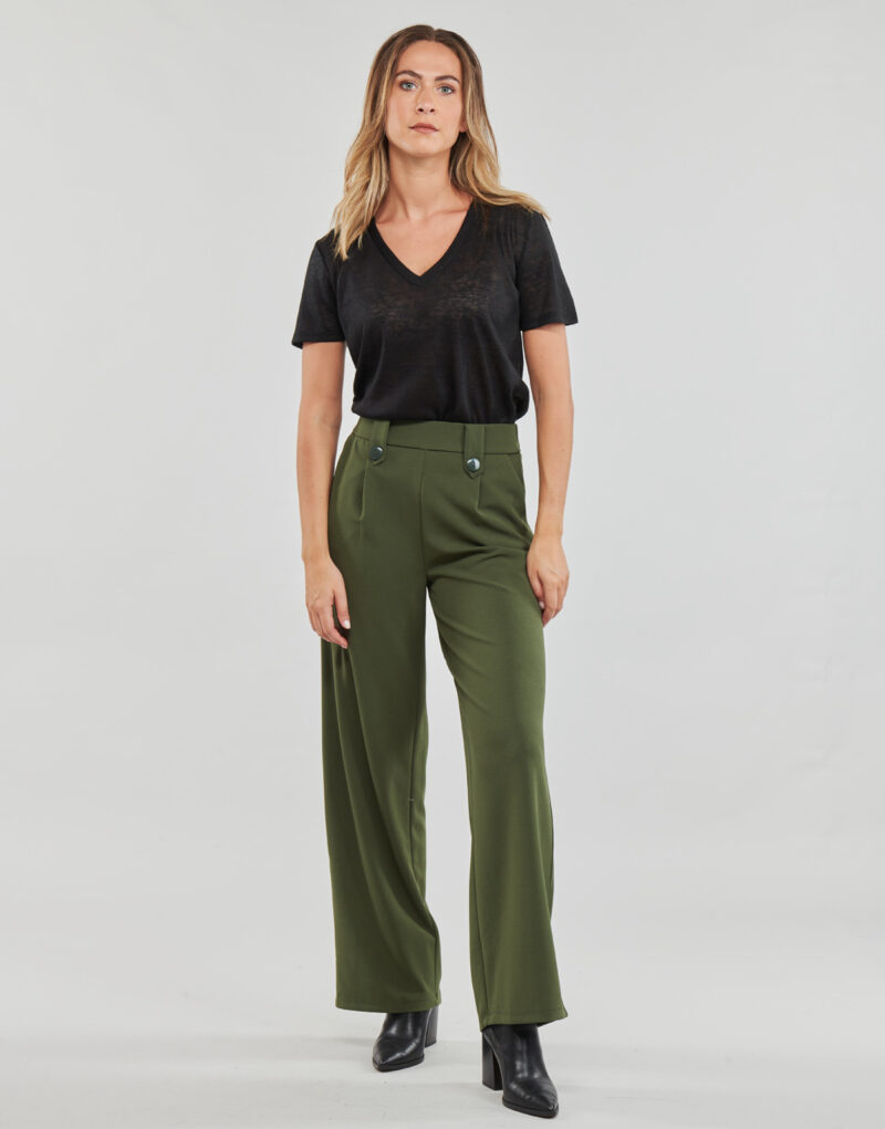 Pantaloni morbidi / Pantaloni alla zuava Only ONLSANIA BUTTON PANT JRS Kaki - Pantaloni morbidi / Pantaloni alla zuava Donna - 2