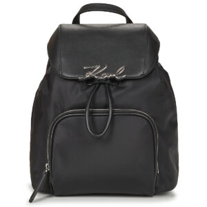 Donna Karl Lagerfeld K/SIGNATURE NYLON SM BACKPACK Nero Zaino Donna