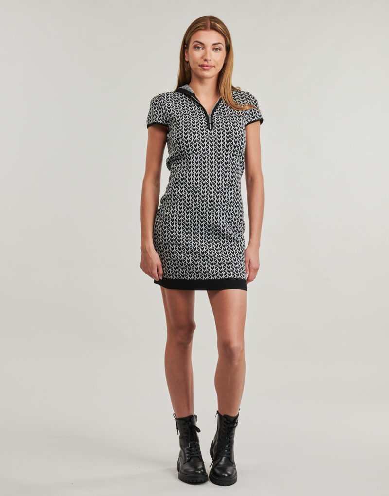 Short dress MICHAEL Michael Kors MK JACQ HOODED ZIP DRS Multicolor Women's Short Dresses - 2