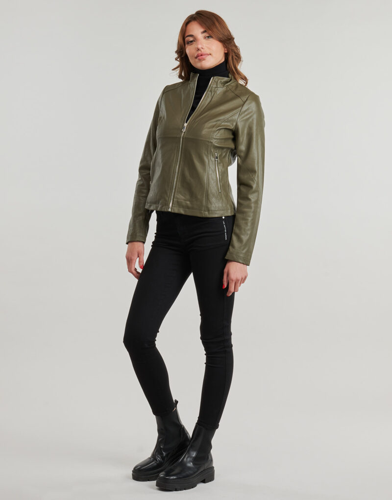 Giacca in pelle  Moony Mood  PUIRI  Kaki -   Giacche in pelle Donna - 3