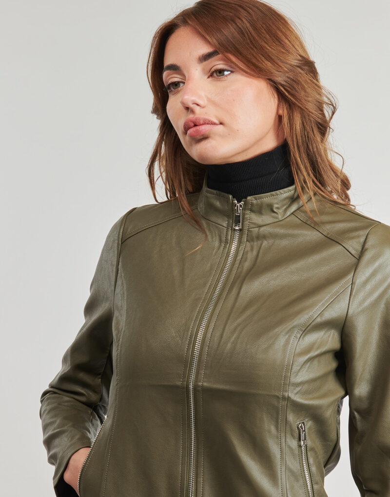 Giacca in pelle  Moony Mood  PUIRI  Kaki -   Giacche in pelle Donna - 5