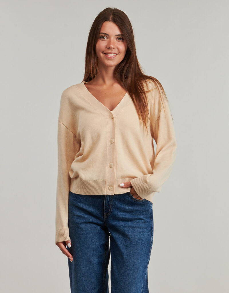 Gilet / Cardigan Guess GJ LS VN MINI TRIANGLE CARDI Beige Gilet / Cardigan Donna - 2