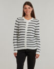 Gilet/cardigan blanc &agrave; col rond Vila VIDALO pour femme - Taille 2