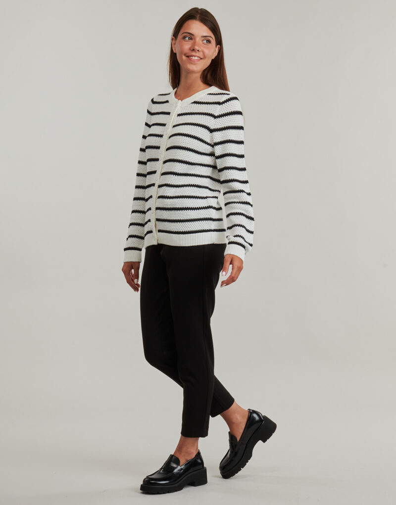 Gilet/cardigan blanc &agrave; col rond Vila VIDALO pour femme - Taille 3