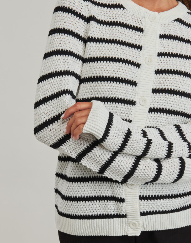 Gilet/cardigan blanc &agrave; col rond Vila VIDALO pour femme - Taille 5