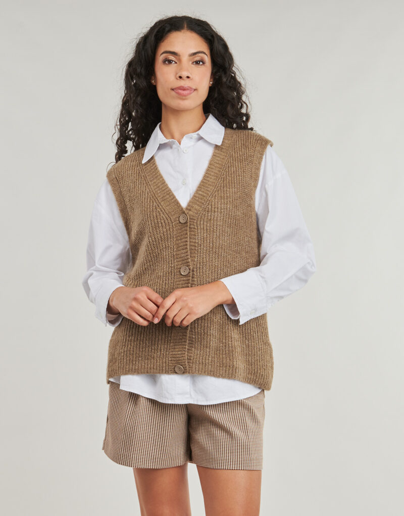 Gilet / Cardigan Only Gilet/cardigan marron ONLJANE SL Femme - 2