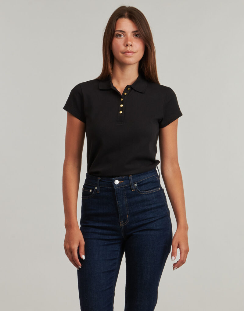 Polo Tommy Hilfiger GOLD BUTTON SLIM SS POLO Nero Polo Donna - 2