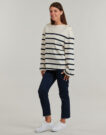 T-shirts a maniche lunghe Tommy Hilfiger LWK GOLD BUTTON BOAT-NK LS TEE Bianco T-shirts a maniche lunghe Donna - 3