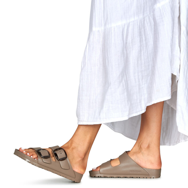 BIRKENSTOCK Arizona Big Buckle EVA Grey / Taupe / Narrow Beige Women's Slide - 8