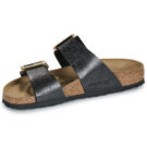 BIRKENSTOCK Sydney Cushion Buckle Leder / Braun / Lakritz / Schmal Schwarz Damen Clogs - 4