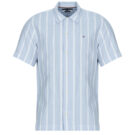 Camicia a maniche corte Tommy Hilfiger LINEN BLEND STRIPED SS RF SHIRT Blu Camicie a maniche corte Uomo - 1