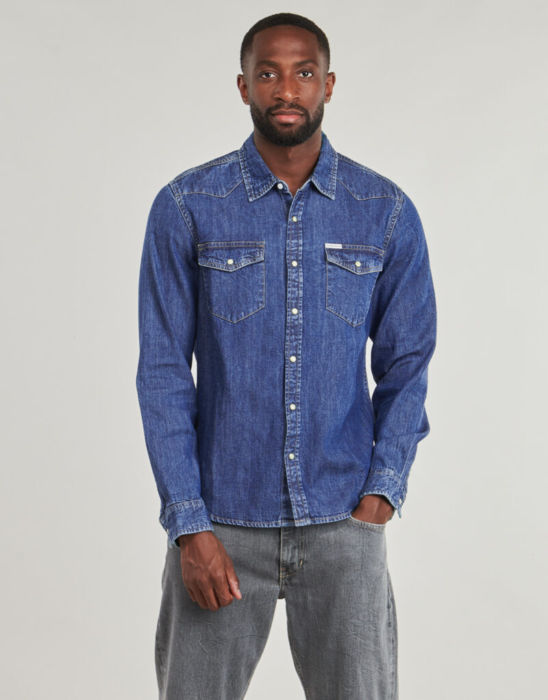 Camicia a maniche lunghe Guess GJ SLIM LS DENIM Blu Camicie a maniche lunghe Uomo - 2