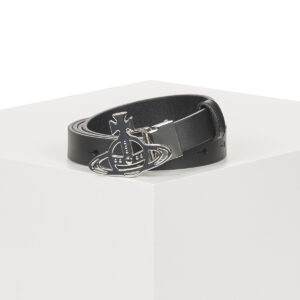Cintura    SMALL LINE ORB BUCKLE/BRASS  Nero