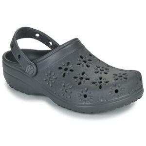 Classic Floral Cut Out Clog  Nero