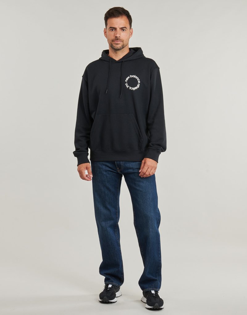 Felpe con cappuccio New Balance CIRCULAR LOGO HOODIE Nero Felpe con cappuccio Uomo - 4