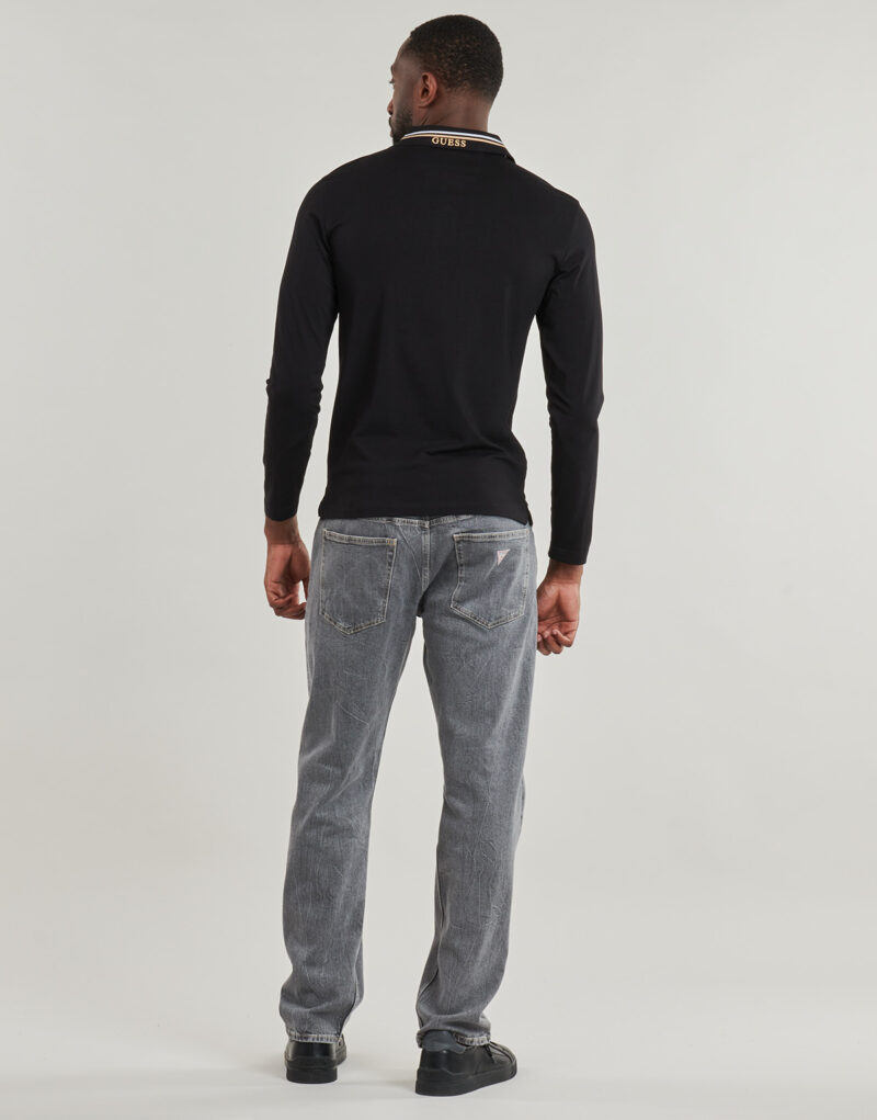 Polo &agrave; manches longues Guess Polo &agrave; manches longues noir pour homme OLIVER LS - 4