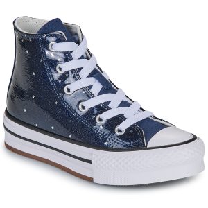 Scarpe bambini ragazza Converse  CHUCK TAYLOR ALL STAR EVA LIFT GLITTER PLATFORM  Blu Converse 194435666303